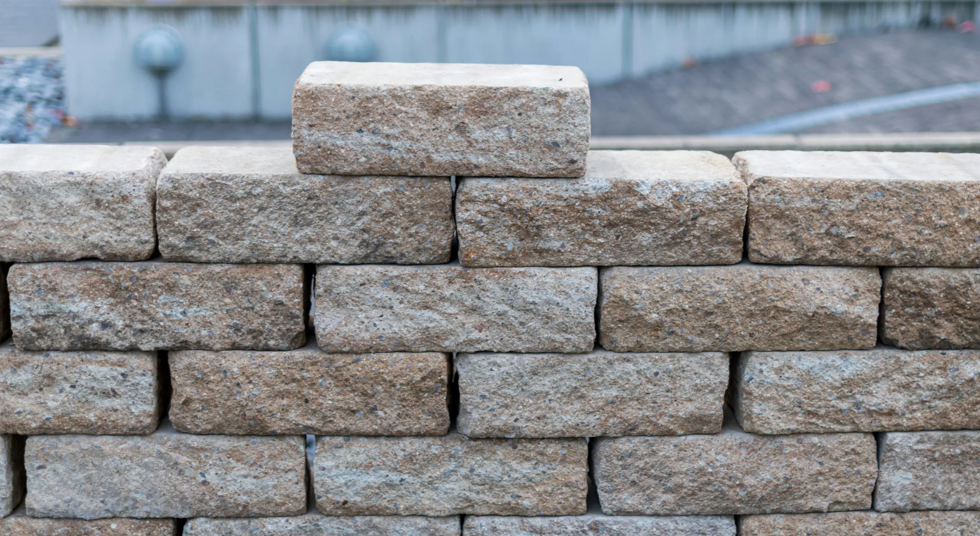 Armour stone retaining wall built into a Canadian Shield slope near Bracebridge, Ontario